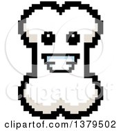 Clipart Of A Happy Bone Character In 8 Bit Style Royalty Free Vector Illustration