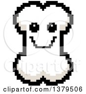 Happy Bone Character In 8 Bit Style