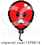 Poster, Art Print Of Mad Party Balloon Character In 8 Bit Style