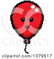 Poster, Art Print Of Surprised Party Balloon Character In 8 Bit Style