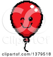 Winking Party Balloon Character In 8 Bit Style