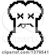 Clipart Of A Black And White Dead Bone Character In 8 Bit Style Royalty Free Vector Illustration