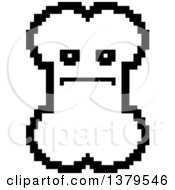 Poster, Art Print Of Black And White Serious Bone Character In 8 Bit Style