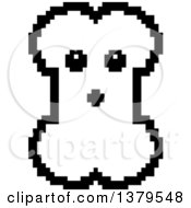 Clipart Of A Black And White Surprised Bone Character In 8 Bit Style Royalty Free Vector Illustration