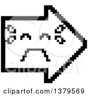 Poster, Art Print Of Black And White Crying Arrow In 8 Bit Style