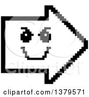 Poster, Art Print Of Black And White Grinning Evil Arrow In 8 Bit Style