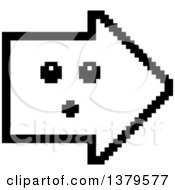 Poster, Art Print Of Black And White Surprised Arrow In 8 Bit Style