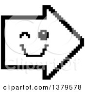 Poster, Art Print Of Black And White Winking Arrow In 8 Bit Style