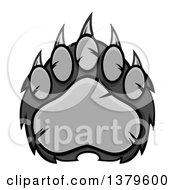 Grayscale Grizzly Bear Paw