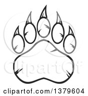 Clipart Of A Black And White Grizzly Bear Paw Royalty Free Vector Illustration by Hit Toon