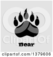 Poster, Art Print Of Black Grizzly Bear Paw Over Text On Off White