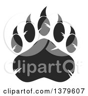 Clipart Of A Black And White Grizzly Bear Paw Royalty Free Vector Illustration