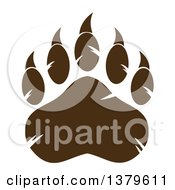 Clipart Of A Brown Grizzly Bear Paw Royalty Free Vector Illustration