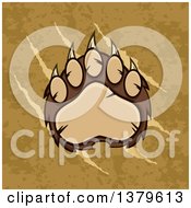 Poster, Art Print Of Grizzly Bear Paw Over Slash Marks And Texture
