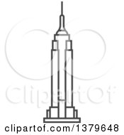 Clipart Of A Grayscale Empire State Building Royalty Free Vector Illustration by elena