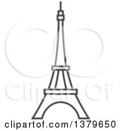 Clipart Of A Grayscale Eiffel Tower Royalty Free Vector Illustration by elena