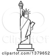 Clipart Of A Grayscale Statue Of Liberty Royalty Free Vector Illustration by elena
