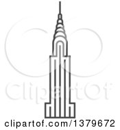 Clipart Of A Grayscale Chrysler Building Royalty Free Vector Illustration by elena