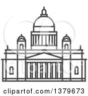 Clipart Of A Grayscale Saint Isaacs Cathedral Royalty Free Vector Illustration