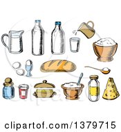 Clipart Of Sketched Baking Ingredients Royalty Free Vector Illustration by Vector Tradition SM