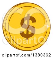 Poster, Art Print Of Shiny Gold Usd Dollar Coin