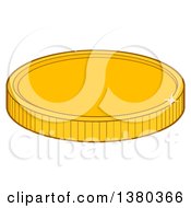 Clipart Of A Shiny Gold Coin Royalty Free Vector Illustration