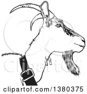 Poster, Art Print Of Grayscale Goat