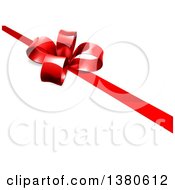 Clipart Of A 3d Red Christmas Birthday Or Other Holiday Gift Bow And Ribbon On White Royalty Free Vector Illustration
