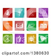 Poster, Art Print Of Christian Icons Over Colorful Tiles