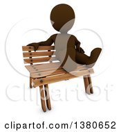 Poster, Art Print Of 3d Brown Man Sitting On A Bench On A White Background