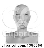 Poster, Art Print Of 3d Grayscale Womans Face On A White Background