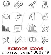 Poster, Art Print Of Gray Science Icons And Red Text