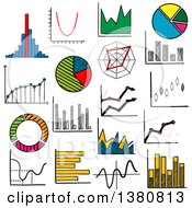 Poster, Art Print Of Sketched Graphs And Charts