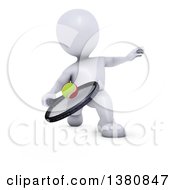 Clipart Of A 3d White Man Playing Tennis On A White Background Royalty Free Illustration by KJ Pargeter