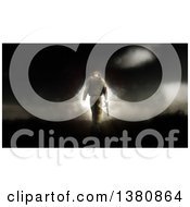 Clipart Of A 3d Soldier Walking Away With His Head Down Rifle In Hand Down A Path Royalty Free Illustration