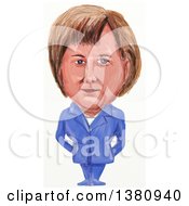 Poster, Art Print Of Watercolor Styled Caricature Of Angela Dorothea Merkel Politician And Germanys First Female Chancellor