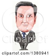 Poster, Art Print Of Watercolor Styled Caricature Of David William Donald Cameron English Politician And Prime Minister Of The United Kingdom