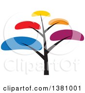 Clipart Of A Colorful Tree Royalty Free Vector Illustration