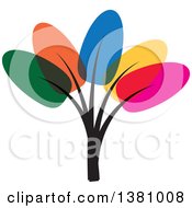 Clipart Of A Colorful Tree Royalty Free Vector Illustration