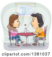 Poster, Art Print Of Happy Couple Talking On A Date