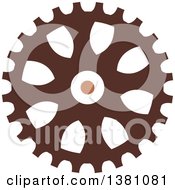 Clipart Of A Brown Steampunk Gear Cog Wheel Royalty Free Vector Illustration