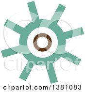 Clipart Of A Turquoise Steampunk Gear Cog Wheel Royalty Free Vector Illustration