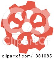 Clipart Of A Pink Steampunk Gear Cog Wheel Royalty Free Vector Illustration