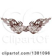 Clipart Of A Brown Steampunk Border Or Tattoo Design Element With Gears Royalty Free Vector Illustration