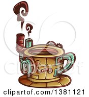 Poster, Art Print Of Steampunk Coffee Cup With Steam