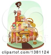 Clipart Of A Steampunk Home Royalty Free Vector Illustration