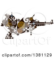 Poster, Art Print Of Victorian Steampunk Riffle With Gears