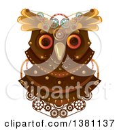 Poster, Art Print Of Steampunk Owl Head With Gears