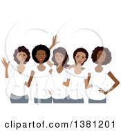 Group Of Happy Black Women Wearing Matching White T Shirts