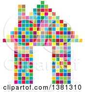 Clipart Of A Colorful Pixel House Royalty Free Vector Illustration by ColorMagic